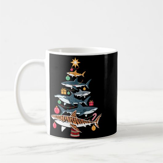 Mug Funny Shark Christmas Tree (Gauche)