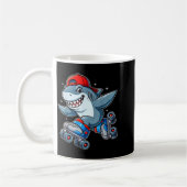 Mug Funny Shark On Roller Skates Cute Cool Skater Anim (Gauche)