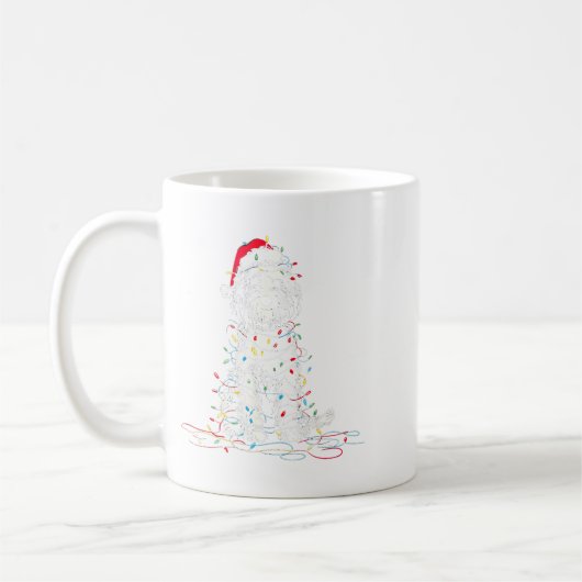 Mug Funny Sheepadoodle Christmas Graphics Dog Lights L (Gauche)