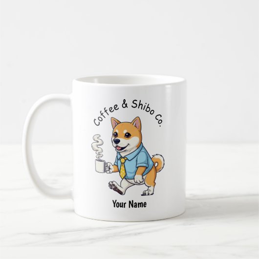 Mug Funny Shiba Inu Dog Business Suit Coffee (Gauche)