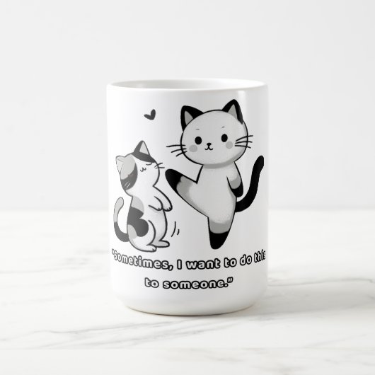 Mug Funny Siamese Cat Kick Illustration (Centre)