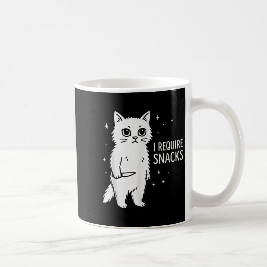 Mug Funny Silly Chat I Requiert Snacks (Droite)