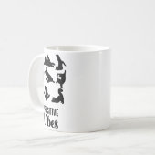 Mug Funny Six Cats Yoga Sitions  (Devant gauche)