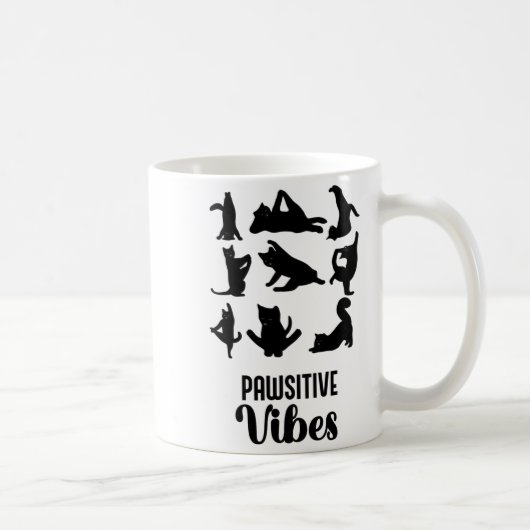 Mug Funny Six Cats Yoga Sitions  (Droite)