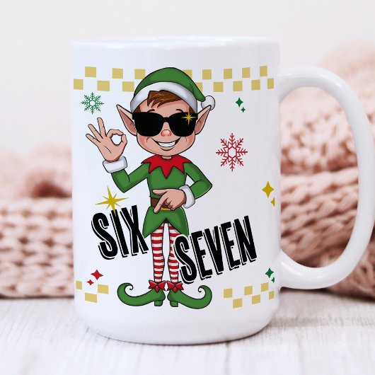 Mug Funny Six Seven 67 6 7 Meme Christmas Elf Holiday