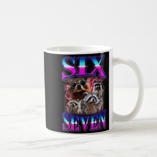 Mug Funny Six Seven 67 Meme 67 Racoon Meme Bootleg Gra (Droite)
