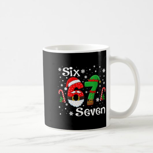 Mug Funny Six Seven 67 Meme 6 7 Elf Santa Christmas Pa (Droite)