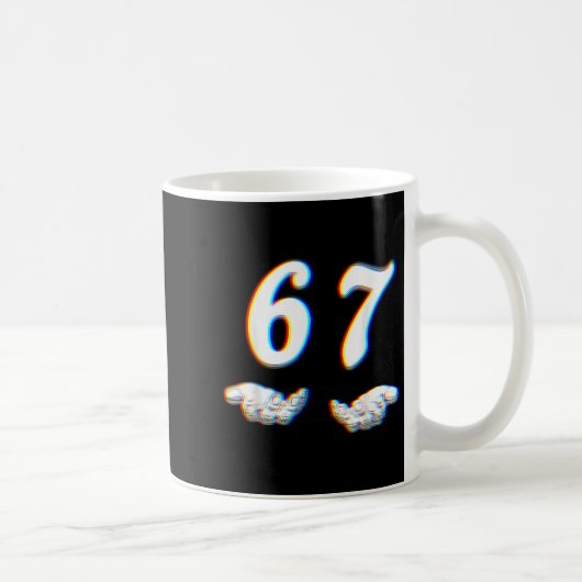 Mug Funny Six Seven 6 7 Meme Gen Alpha Slang 67 Glitch (Droite)