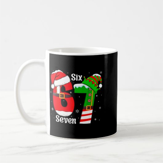 Mug Funny Six Seven 6 7 Meme Gen Alpha Slang Santa Elf (Gauche)