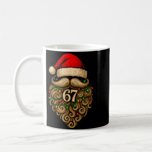 Mug Funny Six Seven 6 7 Meme Santa Beard Christmas Men (Gauche)