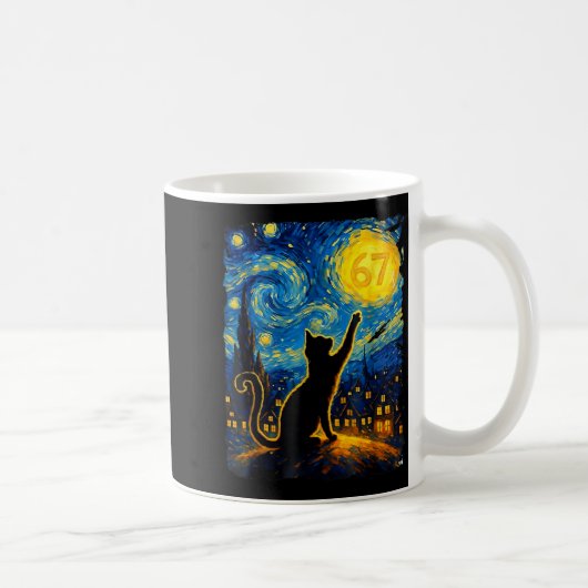 Mug Funny Six Seven 6 7 Meme Starry Night Van Gogh Bla (Droite)