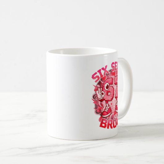 Mug Funny Six Seven Bruh 67 Brainrot Meme Valentine's  (Devant droit)