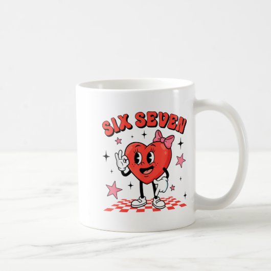 Mug Funny Six Seven Cute Heart 67 Meme Valentine Kids  (Droite)