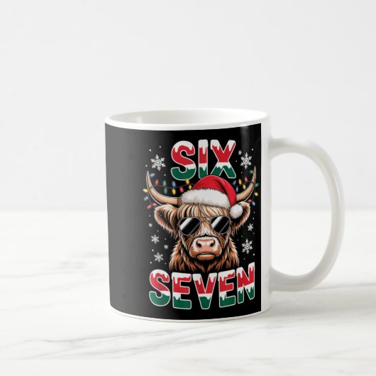 Mug Funny Six Seven Highland Cow Christmas 67 Cool Xma (Droite)