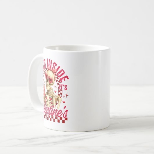 Mug Funny Skeleton Dead Inside But It's Valentine's Da (Devant gauche)