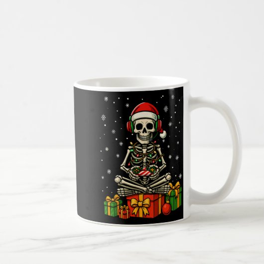 Mug Funny Skeleton Game Controller Xmas Lights Men Wom (Droite)