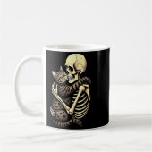 Mug Funny Skeleton Hugging Cat Halloween Cat Lover Mom (Gauche)