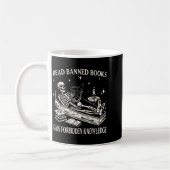 Mug Funny Skeleton Read Banned Books Gain Forbidden Kn (Gauche)