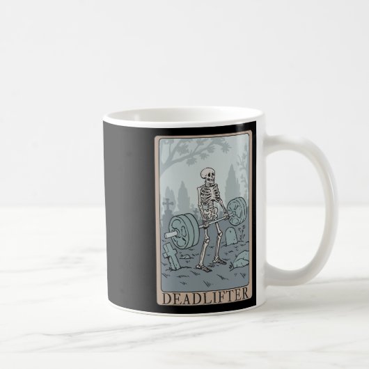Mug Funny Skeleton Tarot Card Deadlifter Bodybuilding (Droite)