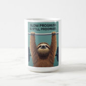 Mug Funny Sloth Gym Motivation Poster - Slow Progress  (Centre)