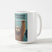 Mug Funny Sloth Gym Motivation Poster - Slow Progress  (Devant droit)