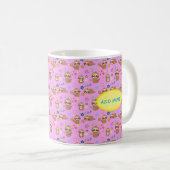 Mug Funny Sloth Hearts Floral rose Motif | Ajouter un (Devant droit)