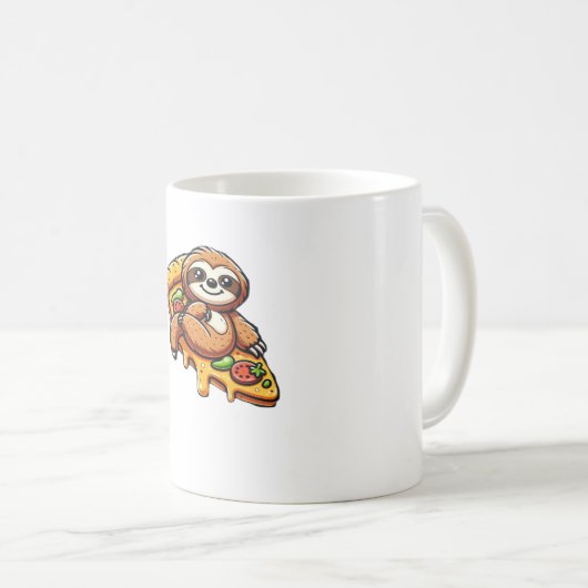 Mug Funny Sloth mangeant Pizza, Kawaii Amoureux des an (Devant droit)