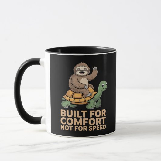 Mug Funny Sloth Riding Turtle (Gauche)
