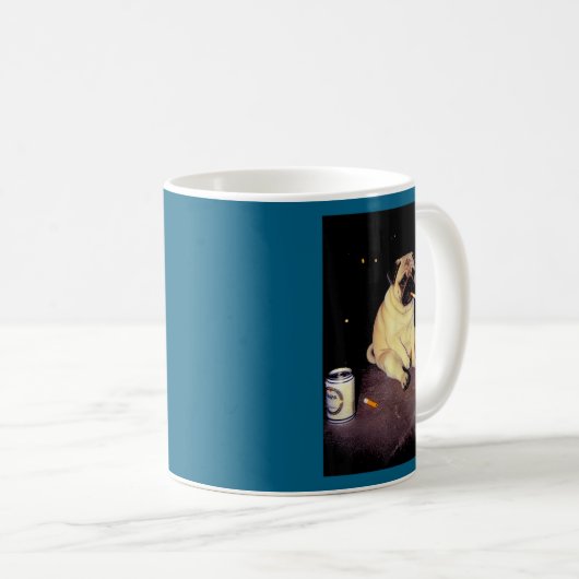 Mug Funny Smoking Dog Pug Meme  (Devant droit)