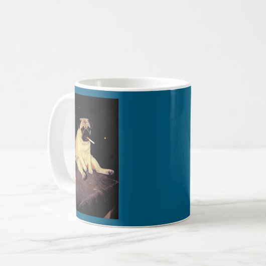Mug Funny Smoking Dog Pug Meme  (Devant gauche)