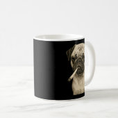 Mug Funny Smoking Pug Dog Cigarette Gen Z Meme Graphic (Devant droit)