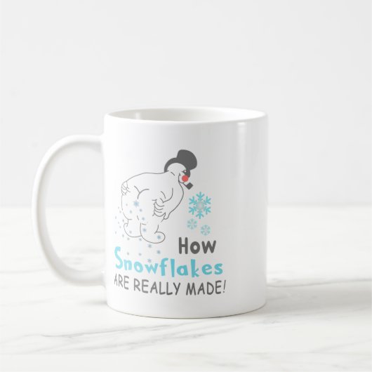 Mug Funny Snow How Snowflakes Are Really Made (Gauche)