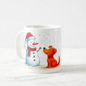 Mug Funny Snowman and Dog Winter (Devant gauche)