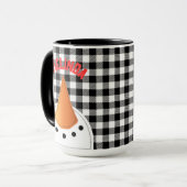 Mug Funny Snowman Face Bold Cadeau de vacances personn (Devant gauche)