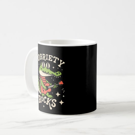 Mug Funny Sobriety Rocks, Sober Date & Custom Name (Devant gauche)