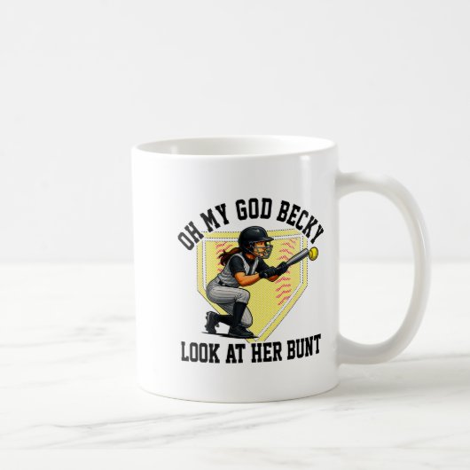 Mug Funny Softball Quote Oh My God Becky Look At Her B (Droite)