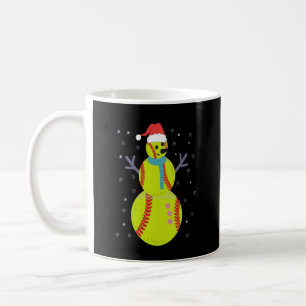 Mug Funny Softball Snowman Noël Nouvel An Cadeau