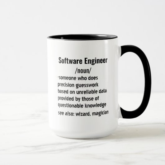Mug Funny Software Engineer Définition cadeau hommes f (Droite)