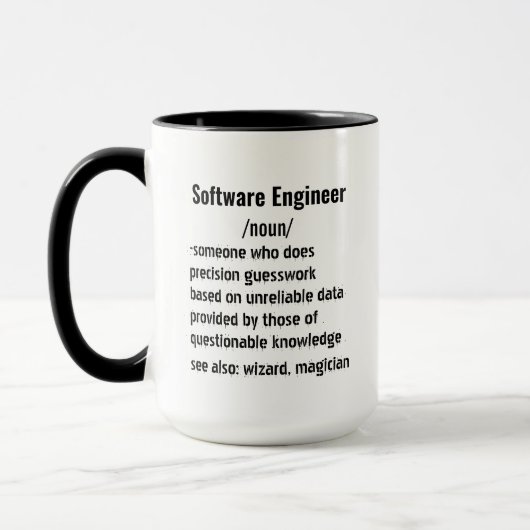 Mug Funny Software Engineer Définition cadeau hommes f (Gauche)