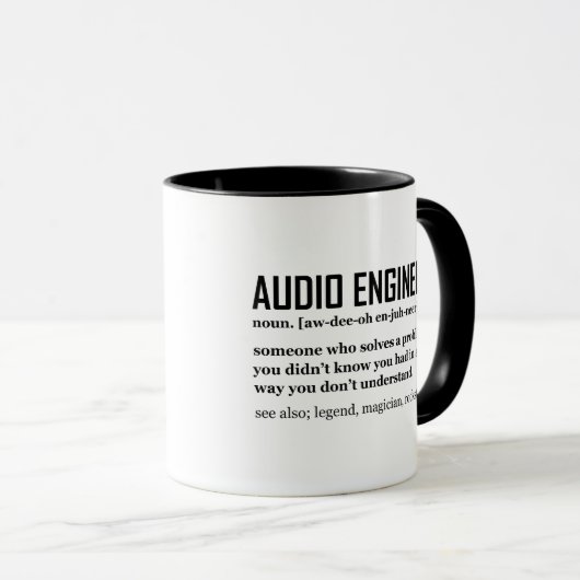 Mug Funny Sound Engineer Audio Engineering Definition (Devant droit)