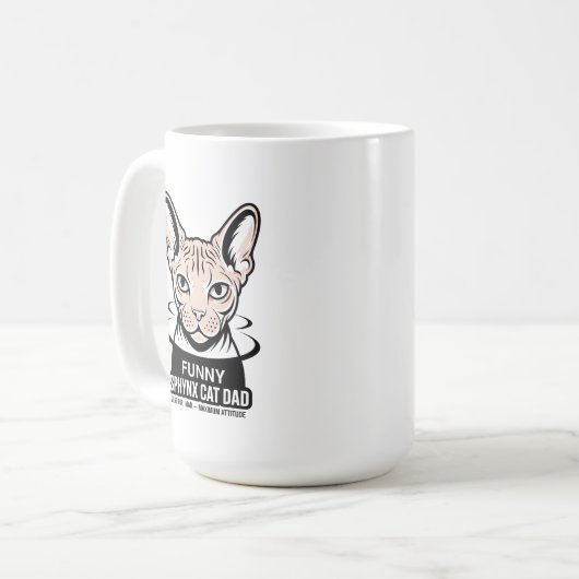 Mug Funny Sphynx Cat Dad Vector Art (Devant gauche)