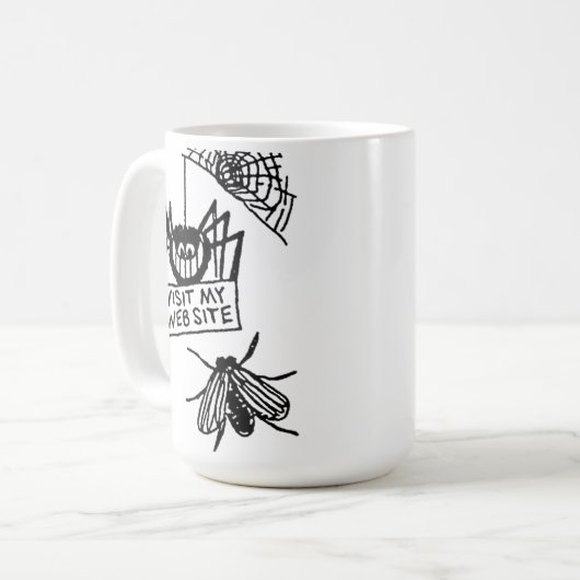 Mug Funny Spider Says Visit My Website Cartoon (Devant gauche)