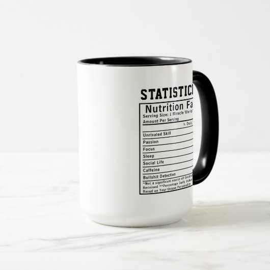 Mug Funny Statistician Nutrition Facts Data Science  (Devant droit)