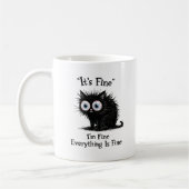 Mug Funny Stressed Cat T-Shirt – It’s Fine Meme (Gauche)