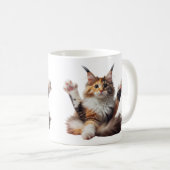 Mug Funny Stretching Maine Coon Kitten Photo (Devant droit)