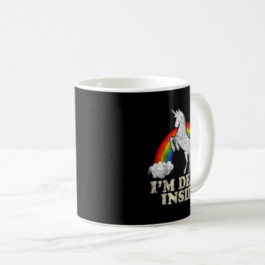 Mug Funny Stuff - Unicorn I'm Dead Inside Sarcastic De (Devant droit)