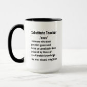Mug Funny Substitut Enseignant Définition cadeaux (Gauche)