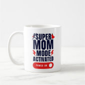 Mug Funny Super Mom Mode activé Citation fête des mère (Gauche)