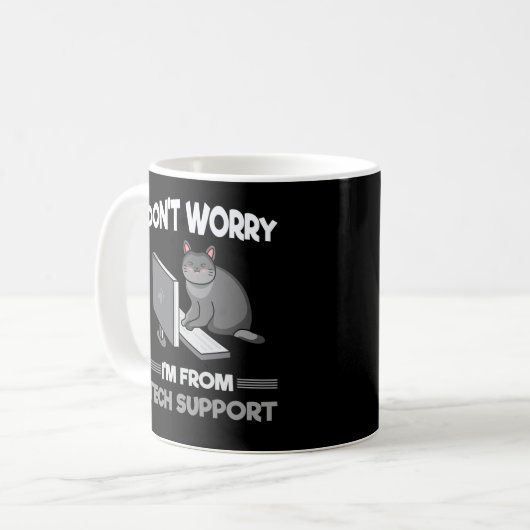 Mug Funny Support technique Amoureux des chats Informa (Devant gauche)
