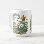 Mug Funny Surfing Yellow Fish Tropical Beach Party Shi (Devant gauche)